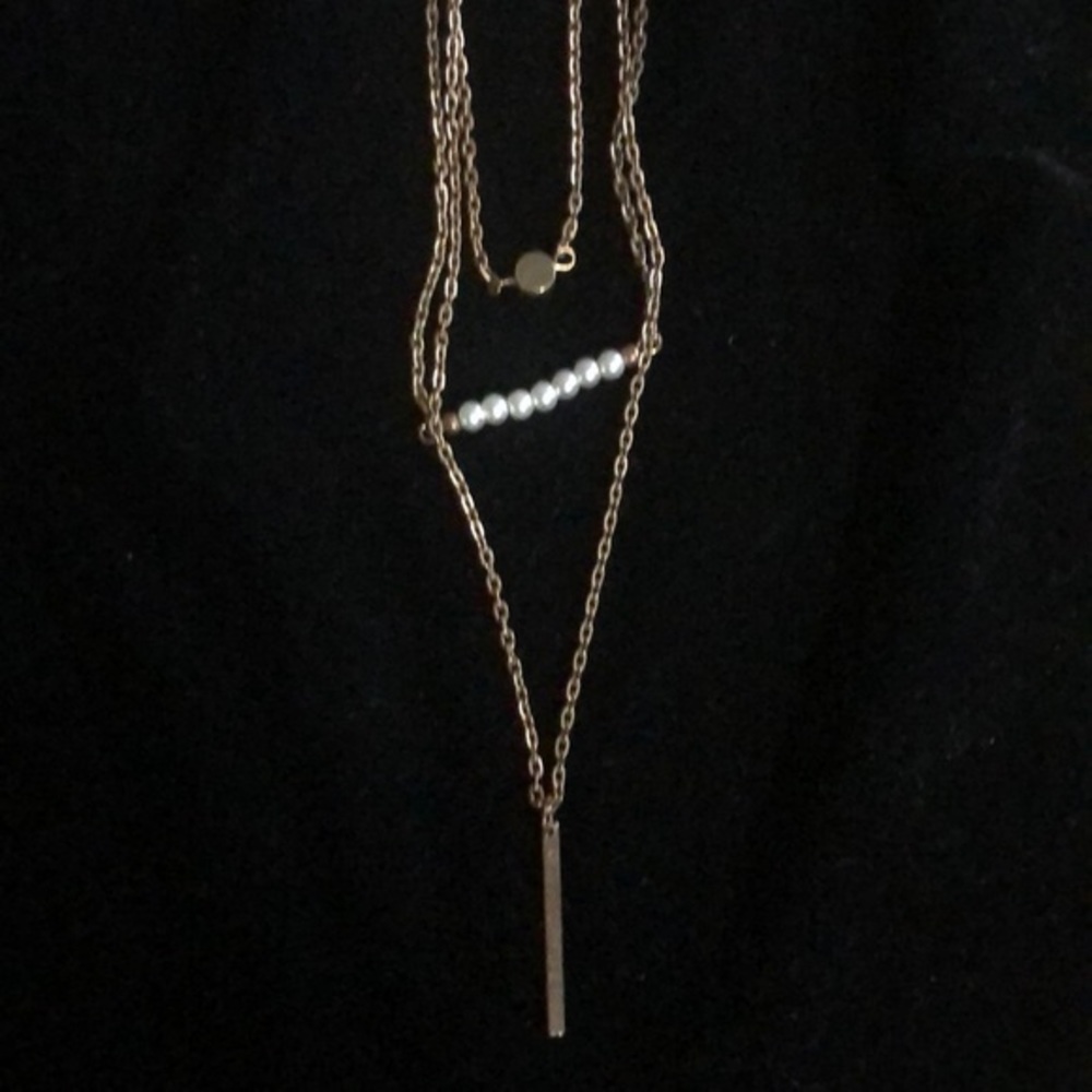 3 layered brass toned Necklace